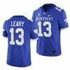Kentucky Wildcats Devin Leary Jersey #13 NCAA Football 2023 Game Home Blue 7 Kentucky Wildcats Devin Leary Jersey #13 NCAA Football 2023 Game Home Blue