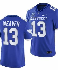 Kentucky Wildcats JJ Weaver Jersey #13 NCAA Football 2023 Game Home Blue