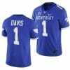 Kentucky Wildcats Ray Davis Jersey #1 NCAA Football 2023 Game Home Blue 7 Kentucky Wildcats Ray Davis Jersey #1 NCAA Football 2023 Game Home Blue