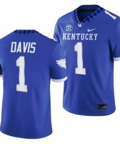 Kentucky Wildcats Ray Davis Jersey #1 NCAA Football 2023 Game Home Blue