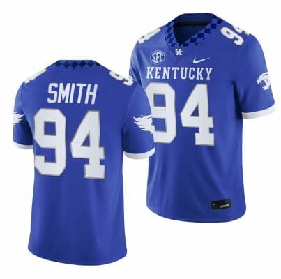 Kentucky Wildcats ZaDarius Smith Jersey #94 NCAA Football 2023 Game Home Blue 10 Kentucky Wildcats ZaDarius Smith Jersey #94 NCAA Football 2023 Game Home Blue