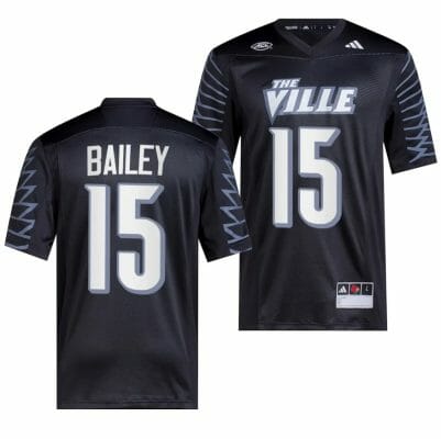 Louisville Cardinals Harrison Bailey Jersey #15 College Football 2023 Premier Black 10 Louisville Cardinals Harrison Bailey Jersey #15 College Football 2023 Premier Black