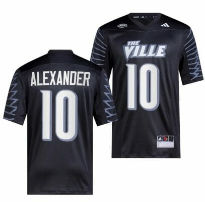 Louisville Cardinals Jaire Alexander Jersey #10 College Football 2023 Premier Black