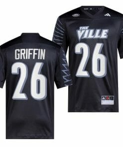Louisville Cardinals MJ Griffin Jersey #26 College Football 2023 Premier Black