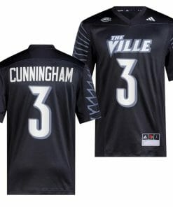 Louisville Cardinals Malik Cunningham Jersey #3 College Football 2023 Premier Black