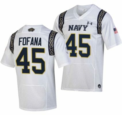 Navy Midshipmen Daba Fofana Jersey #45 College Football 2023 Aer Lingus Classic White Replica