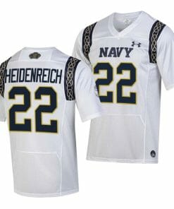Navy Midshipmen Eli Heidenreich Jersey #22 College Football 2023 Aer Lingus Classic White Replica