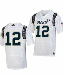 Navy Midshipmen Jersey #12 College Football 2023 Aer Lingus Classic White Replica
