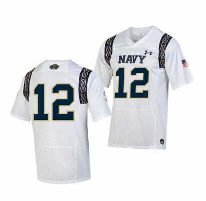 Navy Midshipmen Jersey #12 College Football 2023 Aer Lingus Classic White Replica