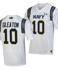 Navy Midshipmen Tedros Gleaton Jersey #10 College Football 2023 Aer Lingus Classic White Replica