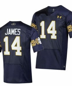 Notre Dame Fighting Irish Braylon James Jersey #14 College Football 2023 Aer Lingus Classic Navy