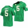 Notre Dame Fighting Irish Cam Hart Jersey #5 College Football Kelly Green 2023