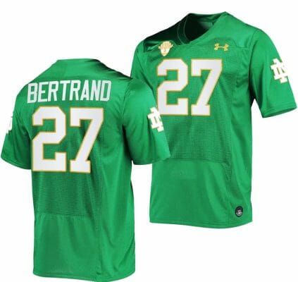 Notre Dame Fighting Irish JD Bertrand Jersey #27 College Football Kelly Green 2023