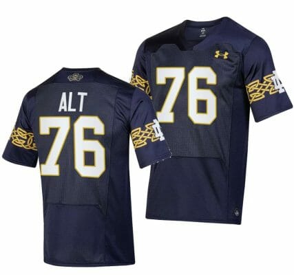 Notre Dame Fighting Irish Joe Alt Jersey #76 College Football 2023 Aer Lingus Classic Navy