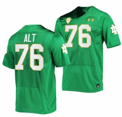 Notre Dame Fighting Irish Joe Alt Jersey #76 College Football Kelly Green 2023