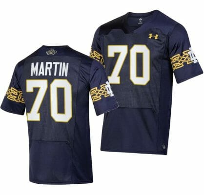 Notre Dame Fighting Irish Zack Martin Jersey #70 College Football 2023 Aer Lingus Classic Navy