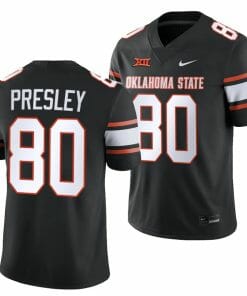 Oklahoma State Cowboys Brennan Presley Jersey #80 College Football 2023 Game Black