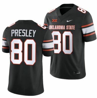 Oklahoma State Cowboys Brennan Presley Jersey #80 College Football 2023 Game Black