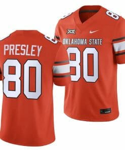 Oklahoma State Cowboys Brennan Presley Jersey #80 College Football 2023 Game Orange