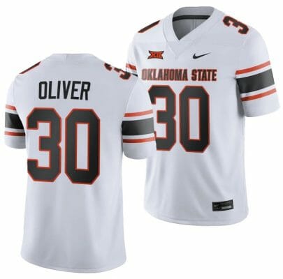 Oklahoma State Cowboys Collin Oliver Jersey #30 College Football 2023 Game White 10 Oklahoma State Cowboys Collin Oliver Jersey #30 College Football 2023 Game White