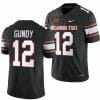 Oklahoma State Cowboys Gunnar Gundy Jersey #12 College Football 2023 Game Black