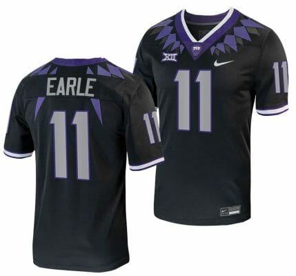 TCU Horned Frogs JoJo Earle Jersey Alternate College Football Black Replica #11 10 TCU Horned Frogs JoJo Earle Jersey Alternate College Football Black Replica #11