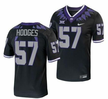 TCU Horned Frogs Johnny Hodges Jersey Alternate College Football Black Replica #57 10 TCU Horned Frogs Johnny Hodges Jersey Alternate College Football Black Replica #57