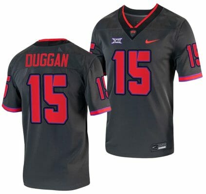 TCU Horned Frogs Max Duggan Jersey Alternate College Football Replica Grey #15 10 TCU Horned Frogs Max Duggan Jersey Alternate College Football Replica Grey #15