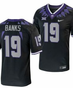 TCU Horned Frogs Shadrach Banks Jersey Alternate College Football Black Replica #19