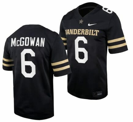 Vanderbilt Commodores Jayden McGowan Jersey Home College Football Black #6