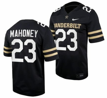 Vanderbilt Commodores Jaylen Mahoney Jersey Home College Football Black #23 10 Vanderbilt Commodores Jaylen Mahoney Jersey Home College Football Black #23