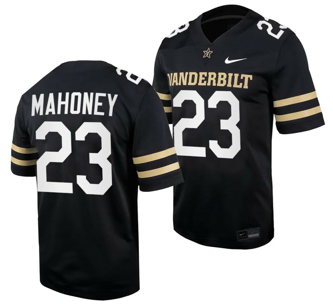 Vanderbilt Commodores Jaylen Mahoney Jersey Home College Football Black #23 1 Vanderbilt Commodores Jaylen Mahoney Jersey Home College Football Black #23
