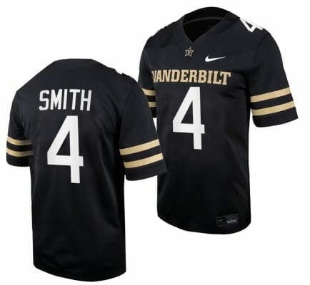 Vanderbilt Commodores Patrick Smith Jersey Home College Football Black #4