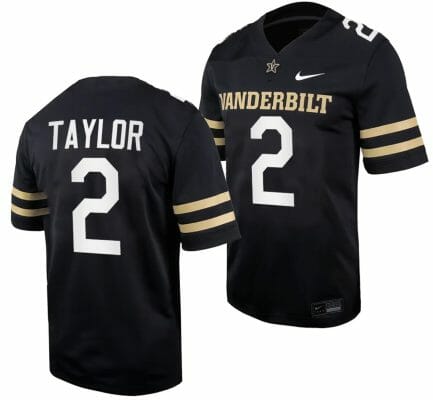 Vanderbilt Commodores Walter Taylor Jersey Home College Football Black #2