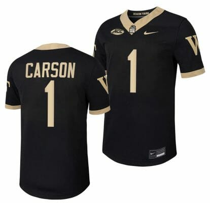 Wake Forest Demon Deacons Caelen Carson Jersey Home College Football Replica Black #1