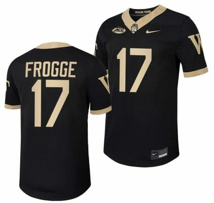 Wake Forest Demon Deacons Michael Frogge Jersey Home College Football Replica Black #17