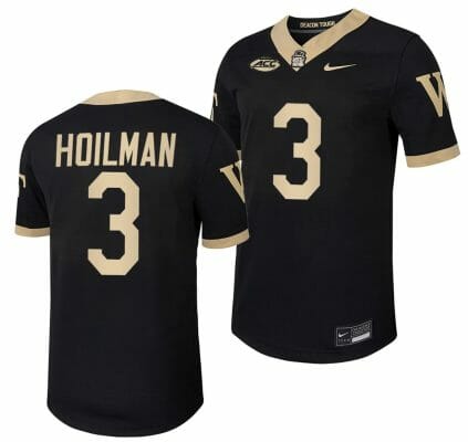 Wake Forest Demon Deacons Troy Hoilman Jersey Home College Football Replica Black #3