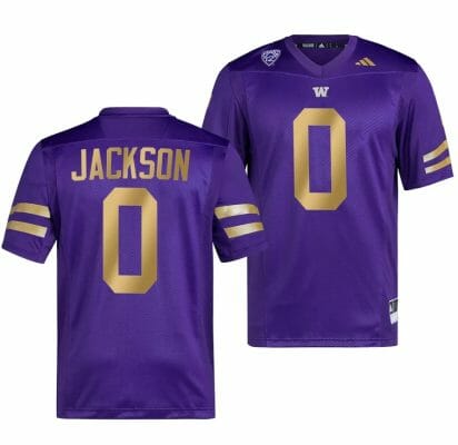 Washington Huskies Giles Jackson Jersey #0 College Football Premier Purple