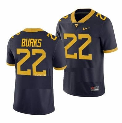 West Virginia Mountaineers Aubrey Burks Jersey #22 College Football Navy Game Uniform