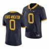 West Virginia Mountaineers Bryce Ford Wheaton Jersey #0 College Football Navy Game Uniform 7 West Virginia Mountaineers Bryce Ford Wheaton Jersey #0 College Football Navy Game Uniform