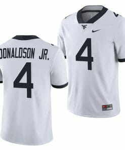 West Virginia Mountaineers CJ Donaldson Jr Jersey #4 College Football 2023 Game White