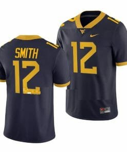 West Virginia Mountaineers Geno Smith Jersey #12 College Football Navy Game Uniform