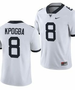 West Virginia Mountaineers Lee Kpogba Jersey #8 College Football 2023 Game White