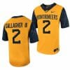West Virginia Mountaineers Rodney Gallagher III Jersey #2 Football Game Country Roads Gold