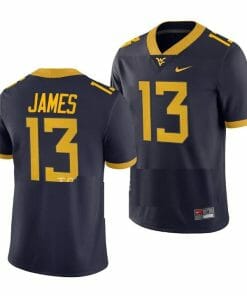 West Virginia Mountaineers Sam James Jersey #13 College Football Navy Game Uniform