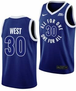 Xavier Musketeers David West Jersey Basketball #30 All For One Blue