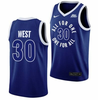 Xavier Musketeers David West Jersey Basketball #30 All For One Blue