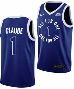 Xavier Musketeers Desmond Claude Jersey Basketball #1 All For One Blue