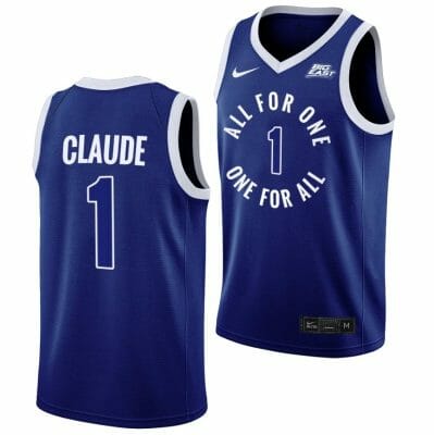 Xavier Musketeers Desmond Claude Jersey Basketball #1 All For One Blue
