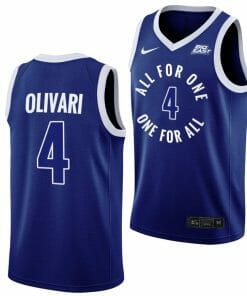 Xavier Musketeers Quincy Olivari Jersey Basketball #4 All For One Blue
